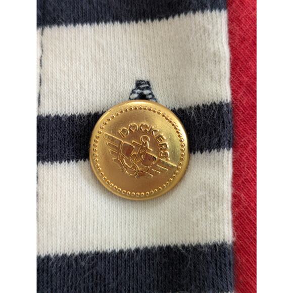 Dockers Cardigan Men’s 1X Black Vintage Golf Sweater with Blue Stripe V Neck - Picture 6 of 15